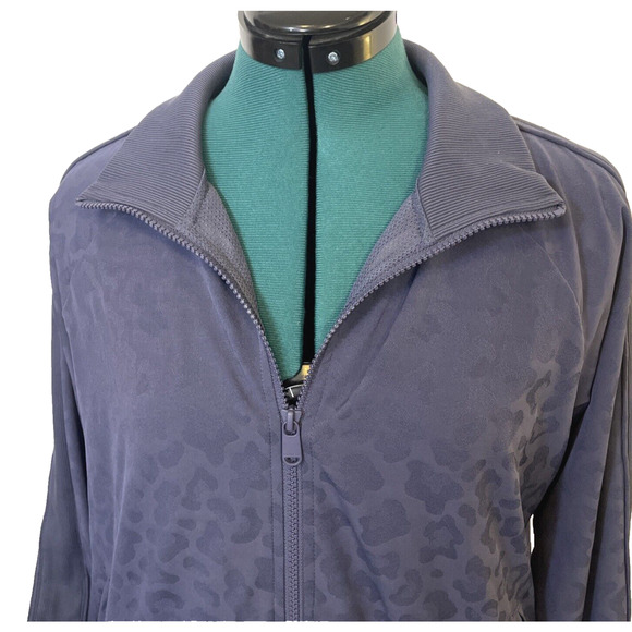 Athleta Jacket Women Medium Tall Lightweight Zip Up Brooklyn Bomber Leopard UPF - Picture 5 of 9